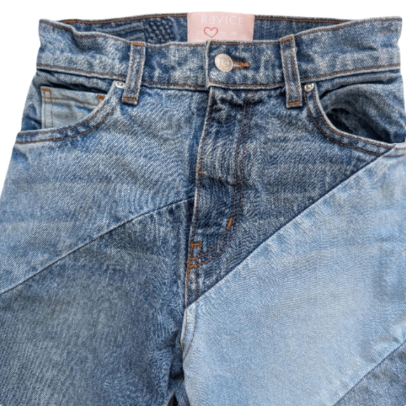 Revice Denim Patchwork High Waist Straight Leg Jeans Size 24 | Y2K Vintage Style - Picture 10 of 15